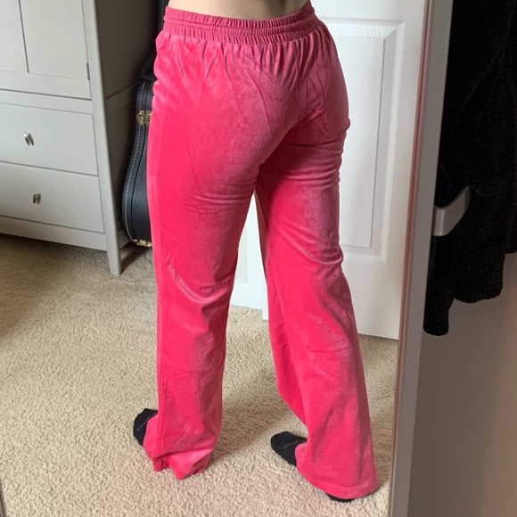 Edikted Hot Pink Velour Track Pants 💖 NEVER WORN - Picture 2 of 4